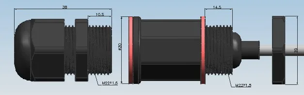 M22 Ethernet LAN RJ45 водонепроницаемый штекер 25 см кабель IP67 ЗАЩИТА открытый AP коробка беспроводной мост Интерфейс CAT5E CAT6E 1 блок