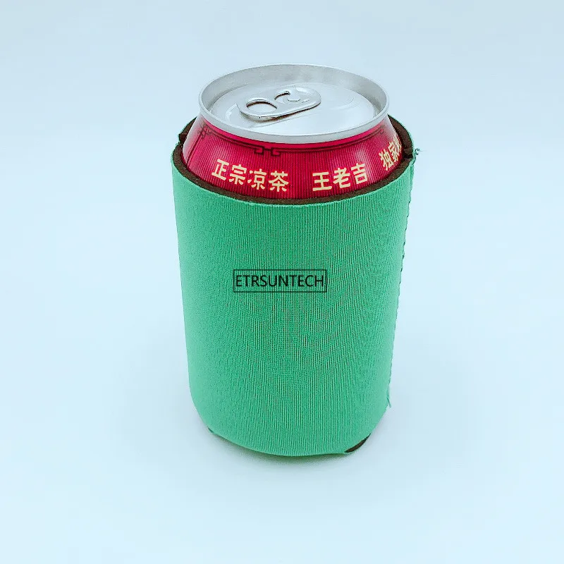 green 12 шт смешанные цвета неопреновый держатель пивная банка, бутылка кулер для пикника Сумки для вина пищевые банки Свадебные школьные Вечерние - Цвет: green
