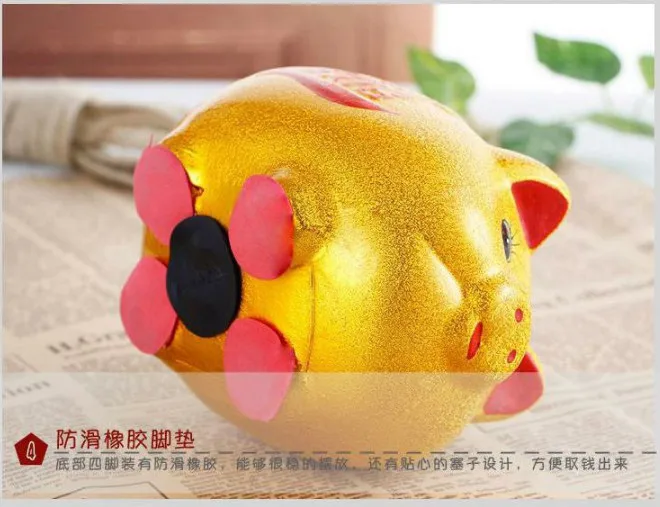 Мультяшная золотая свинья копилка экономия денег контейнер для хранения