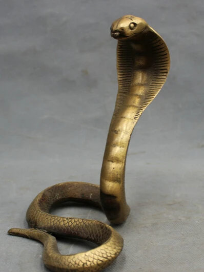 17 см фолк Китайский Бронзовый год зодиакальный фэншуй хитрый статуя в форме змеи