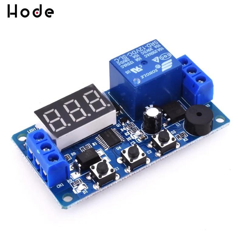 

Digital LED Display Time Delay Relay Module Board DC 12V Control Timer Switch Trigger Cycle Module Car Buzzer PLC Automation