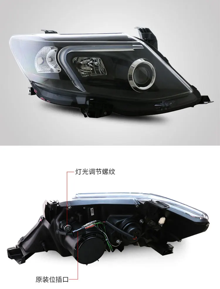 AKD автомобильный Стайлинг для Toyota Fortuner фары 2011- Fortuner светодиодный светодиодные дневные ходовые огни на передних фарах Головной фонарь Ангел глаз Биксеноновые аксессуары