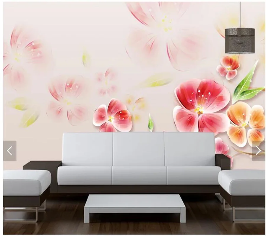 Custom floral wallpaper,Chinese peach fresco for living room bedroom sofa TV background home decor wallpaper