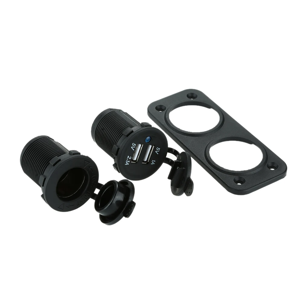 2 USB 5 В/1 А В/а розетки с гнездом прикуривателя для автомобиля грузовика мотоцикла