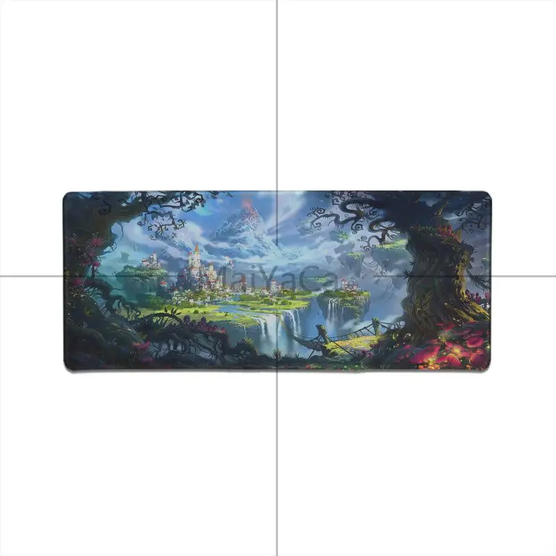 Красивое аниме maiyaca Fantasy Town Tree Противоскользящий прочный силиконовый компьютерный коврик с рисунком из аниме большой размер игровой коврик для мыши