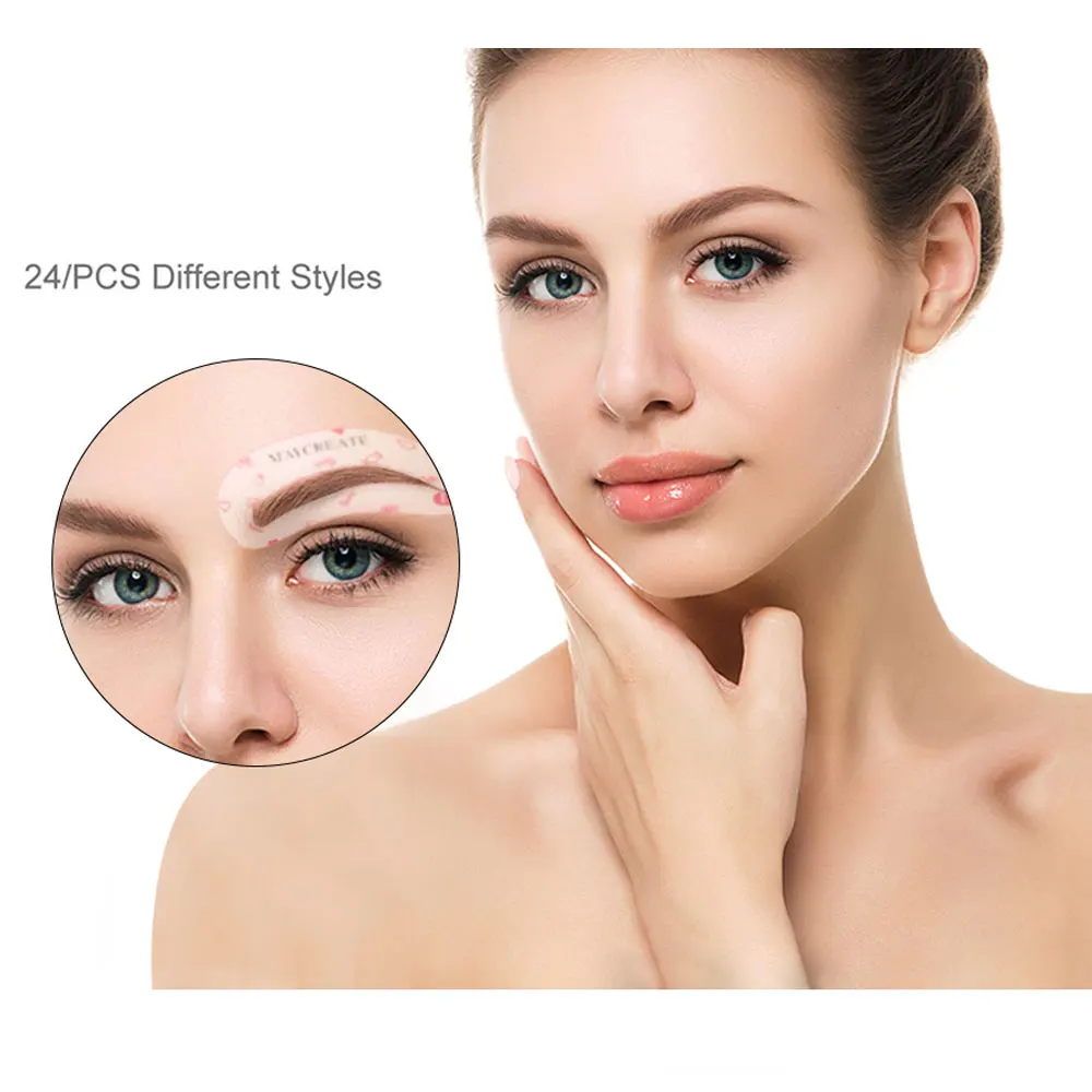 24 шт./компл. трафареты для коррекции бровей Набор ухода набор макияжа шаблонов