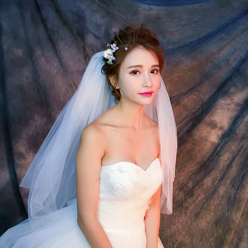 Hot Sale White Women Wedding Two Layers Cut Edge With Comb Bridal Veil Accessories Mantilla Velo De Novia | Свадьбы и торжества