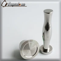 reusable stainless steel metal nespresso machine compatible capsule coffee tamper refillable free shipping gift
