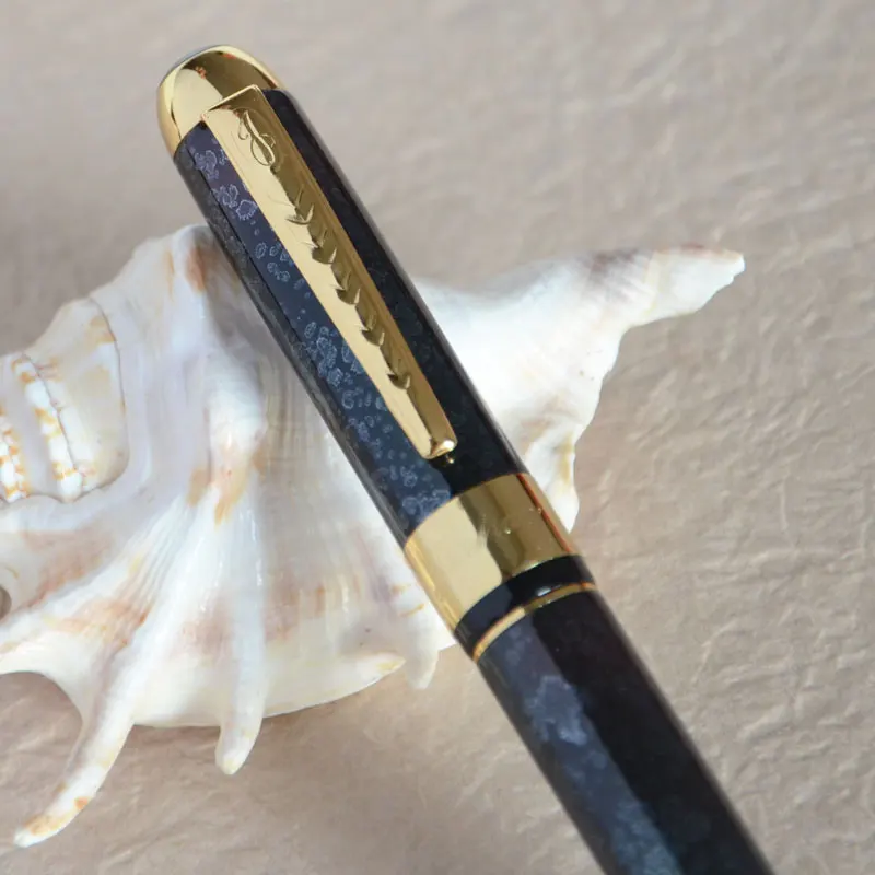 Авторучка 18KGP Medium NIB JINHAO 250 черная винная Золотая отделка