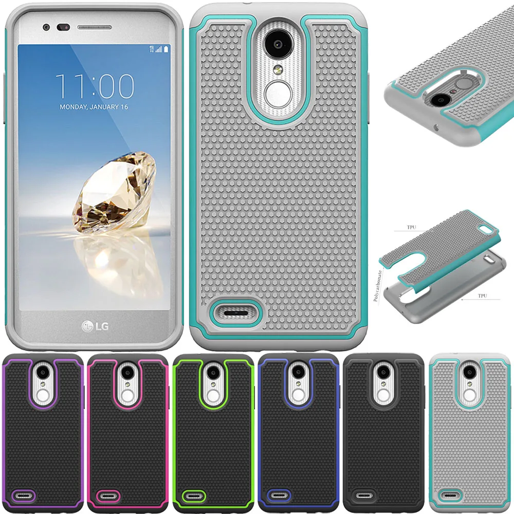 Сверхмощная двойная Слои армированный жесткий чехол на заднюю панель для LG Aristo 2