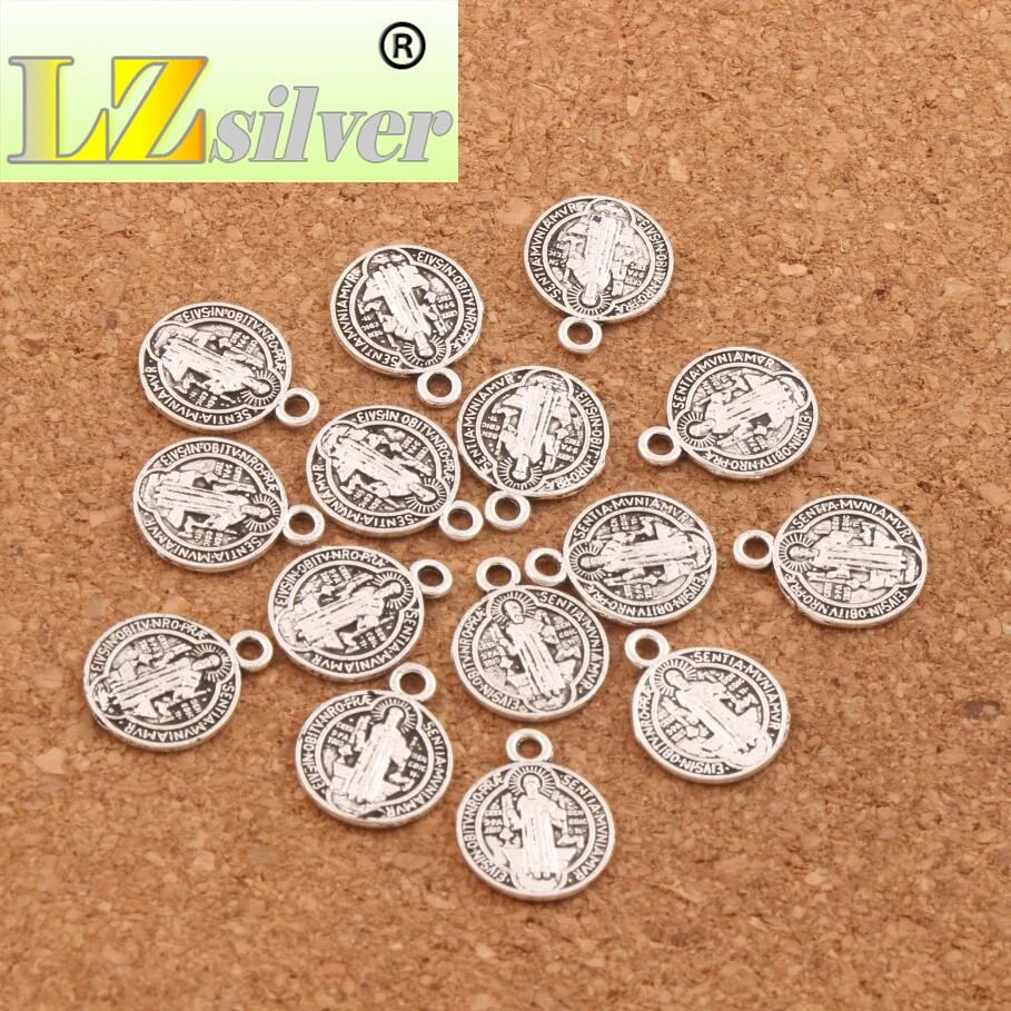 400 шт. 14.7x11.7mm цинковый сплав орден Святого Бенедикта крест Smqlivb Spacer Бусины