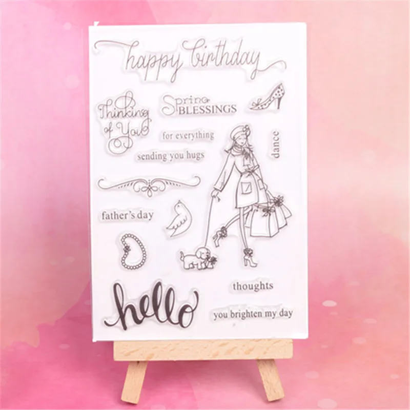 Торговый девушка прозрачный чистый силикон штамп/печать для DIY