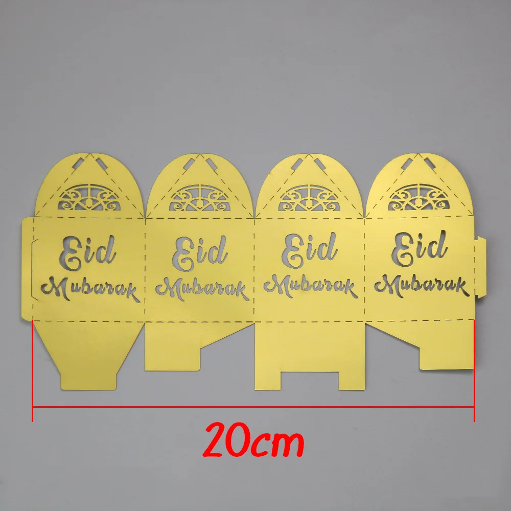 50 шт./лот золотой серебряный Eid Мубарак бумага конфетная Подарочная коробка