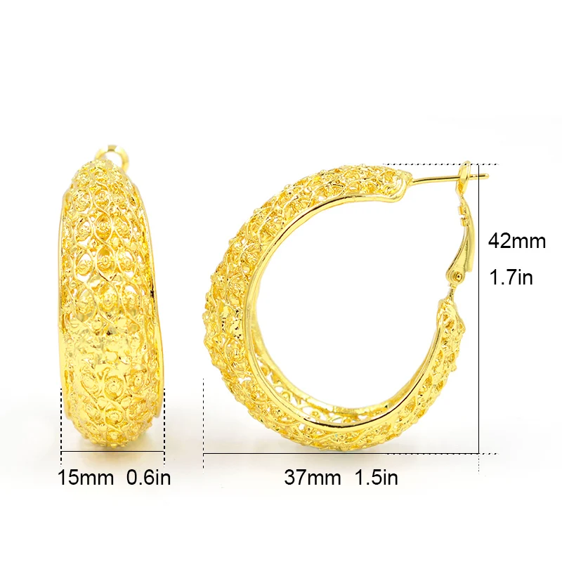 Классические большие круглые серьги-кольца Sunny Jewelry для женщин