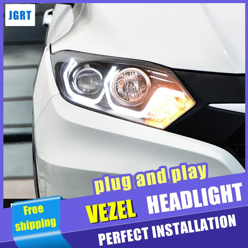 Автомобильный Стайлинг для Honda VEZEL фара в сборе 2015 2016 светодиодный светильник
