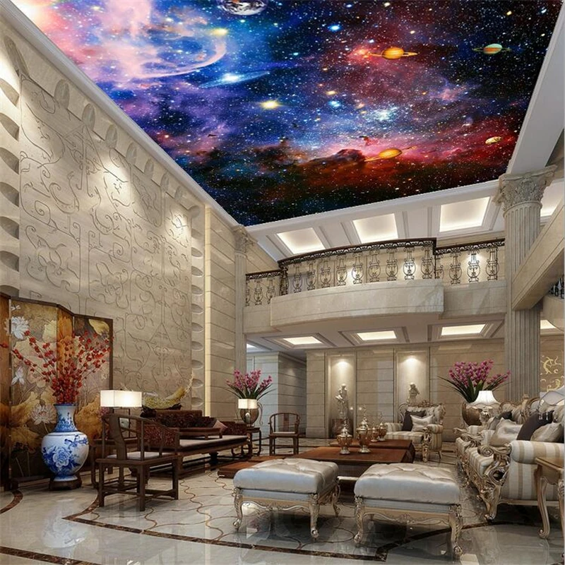 wellyu обои Custom wallpaper 3d Photo Fresco Space Star Parlor Bedroom Hotel Shopping Ceiling for walls 3 d | Обустройство дома