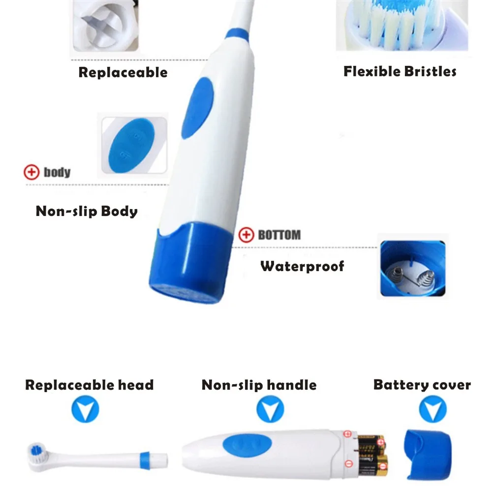 Электрическая зубная щетка автоматическая вращающаяся ультразвуковая