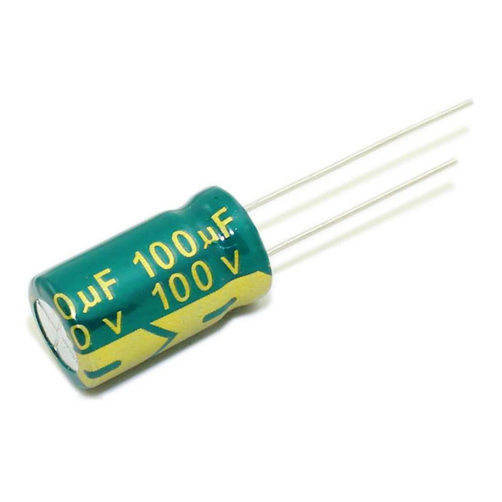 100V 100uF 10x17mm 100 шт./лот электролитический конденсатор с алюминиевой крышкой, 100V 250V 400V 450V 22 мкФ 47 мкФ 68 мкФ 100 мкФ 220 мкФ 330 мкФ 470 мкФ 1000 мкФ высокое частоте низкое сопротивление - Цвет: 100V 100uF 10x17mm