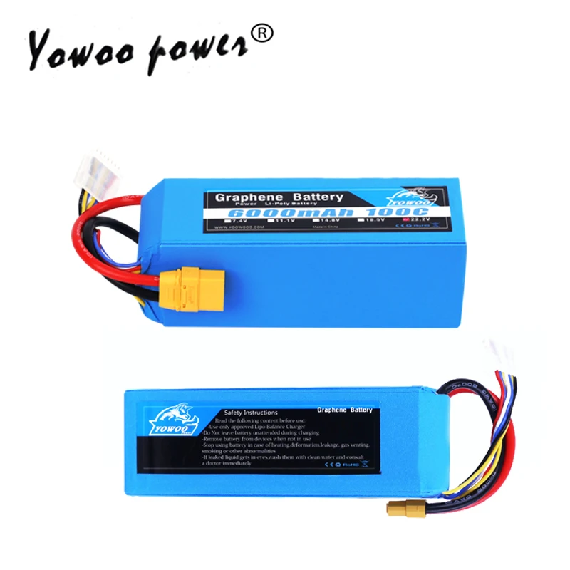 Lipo 6S 22,2 V 6000mAh 100C Burst 200C аккумулятор с высокой разрядностью XT90 EC5 Графен для радиоуправляемого автомобиля грузовика лодки вертолета Quad