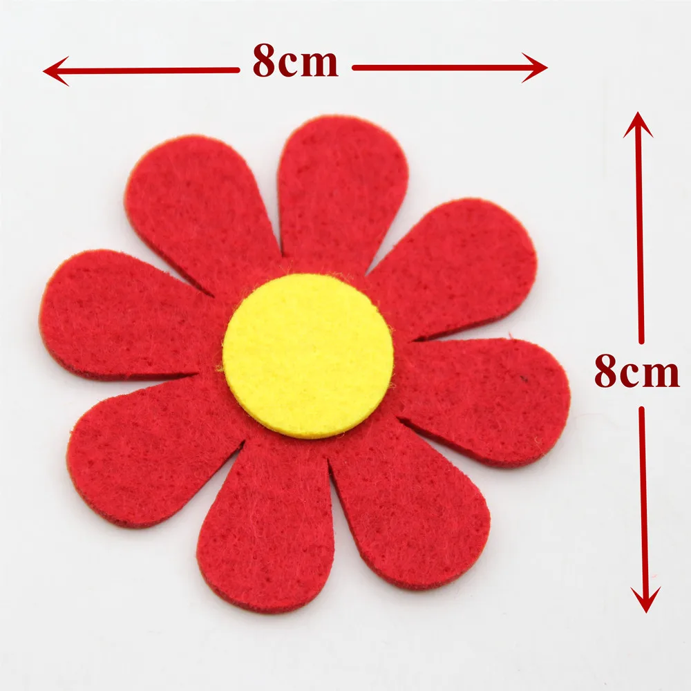 5pc Colorful Flower Cutting Felt DIY Home Child Room Kindergarten Stickers Decor Wall Puzzle Game Sewing Appliques Fabric Crafts | Дом и сад