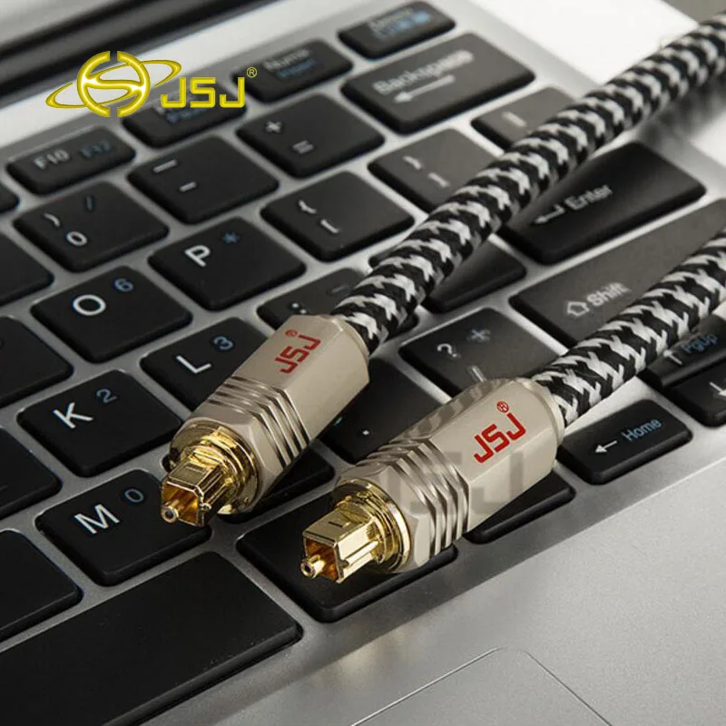JSJ JF-G72 Плетеный цифровой оптоволоконный аудио SPDIF MD DVD кабель TosLink свинцовый шнур