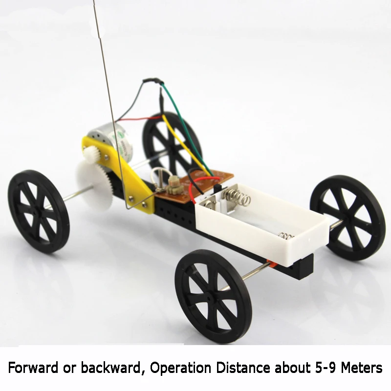

DIY 2 Channel 2CH Remote Control Vehicle Chassis Unassemble Toy Robot Car Technology 4WD Small Car Model Kids Gift