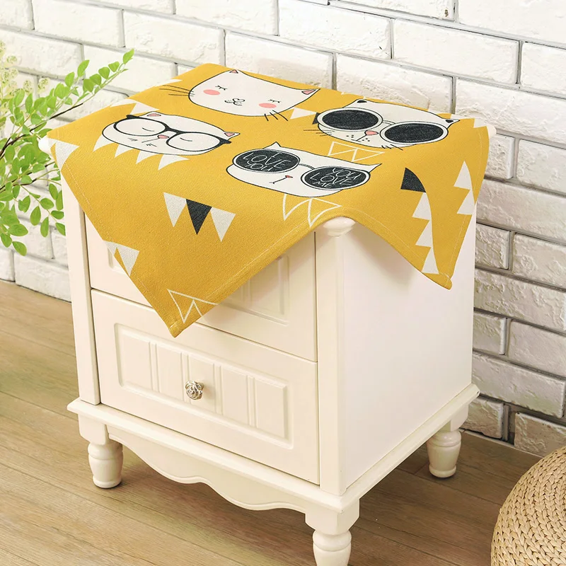 Скатерть ручной росписи с изображением кошек милая ткань для стола в детской