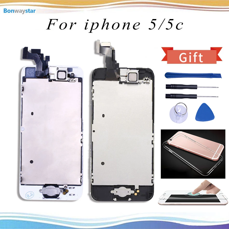 Bonwaystar 4 &quotэкран для iphone 5c емкостный экран AAA + ЖК сенсорный 1136x640 5 Дисплей lcd