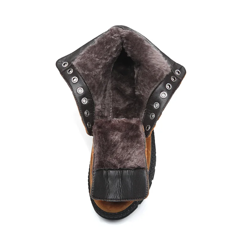 VESONAL/Новинка зимние мужские ботинки из натуральной кожи в байкерском стиле