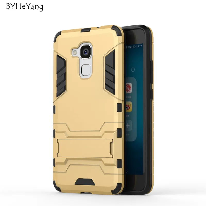 Защитный чехол из ТПУ и ПК для Huawei GT3/Honor 5C с подставкой держателем задняя крышка