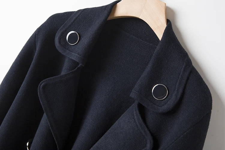 Для женщин французский стиль Navy Blazer с двойной груди и кнопки подробно 2017 на