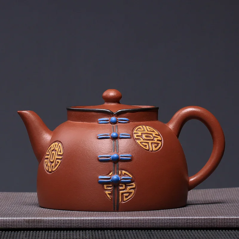 

PINNY 240ML Purple Clay "Tang Suit" Teapot Yixing China Purple Sand Tea Pot Chinese Kung Fu Tea Set Natural Ore Vintage Drinkwar