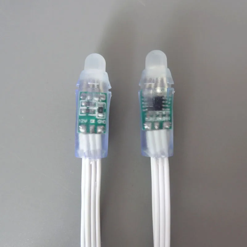 18awg 100 шт./струна DC12V Smart WS2811 Bullet led pixel ip68 белый провод с неизолированным