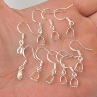 wholesale 100pcs 925 sterling silver hooks earrings pinch bail 925 sterling silver earring earwire 24 hours handle fast deliver