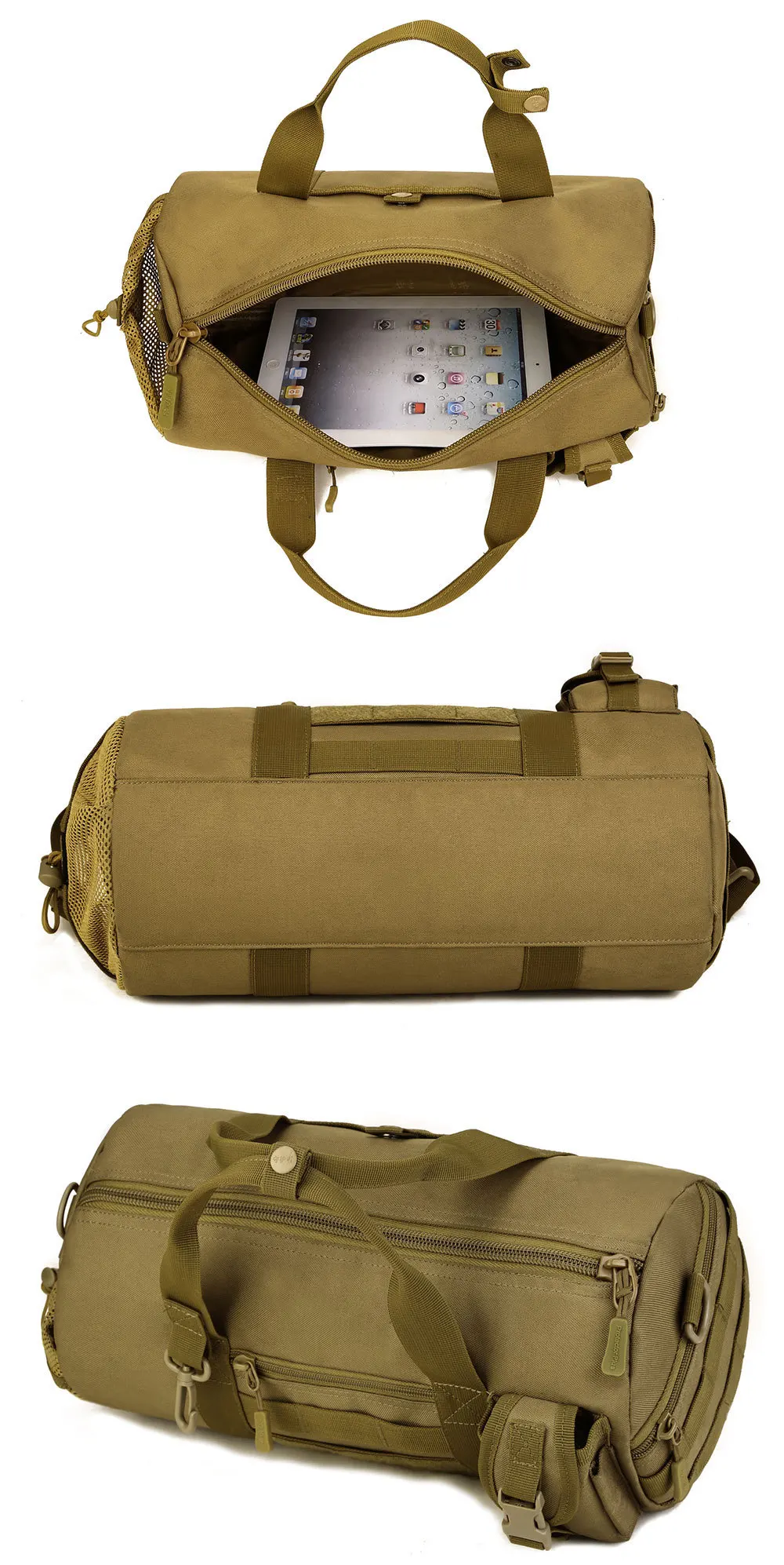 Тактическая цилиндрическая сумка Военная Кроссбоди Molle система 10 дюймов планшет сумка на плечо спортивная рыбалка кемпинг путешествия Туризм Рюкзаки