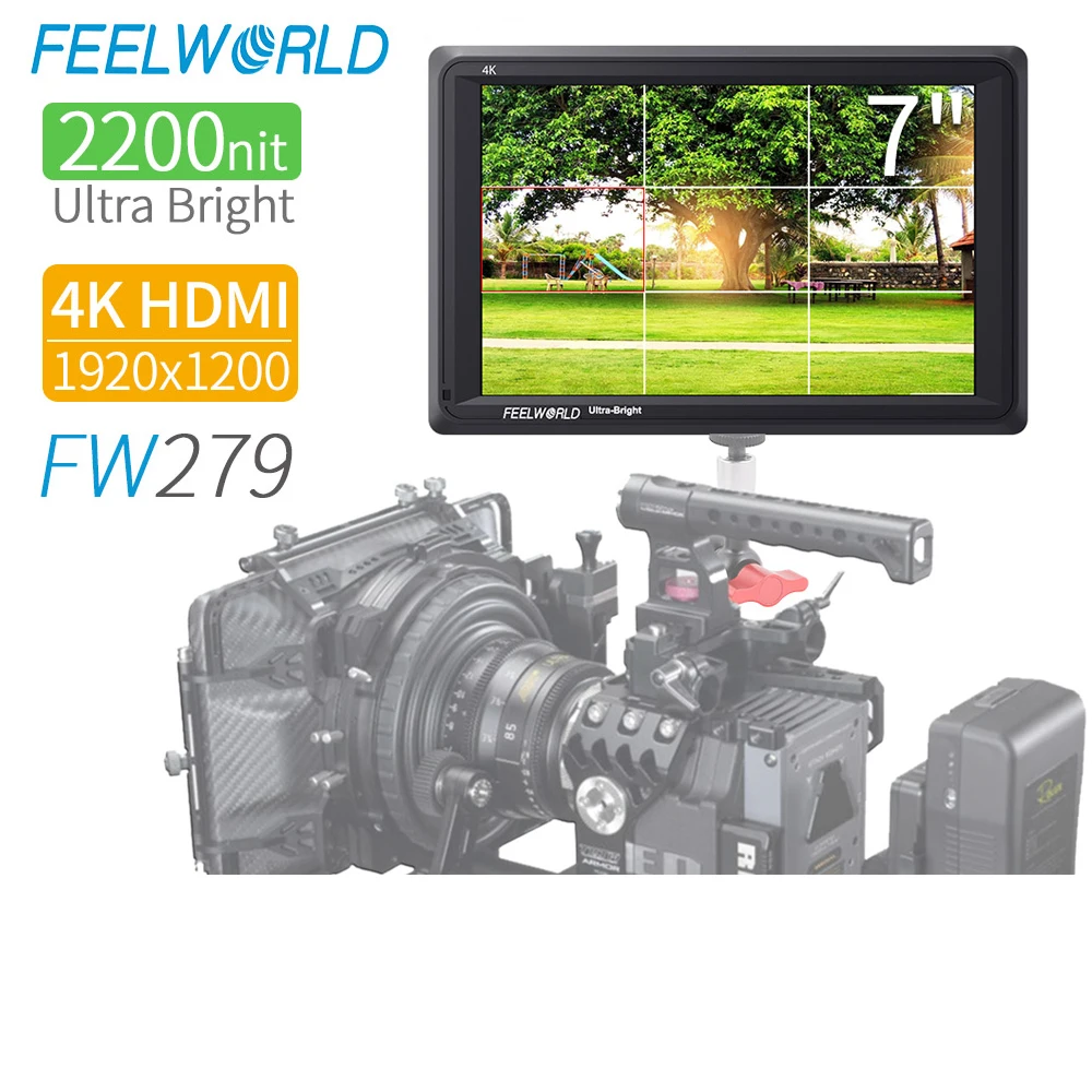 FEELWORLD FW279 7 дюймов 4 к монитор на камеру поле DSLR монитор Full HD 4 к HDMI для Nikon sony Canon Dslr Manitor мониторинг - Цвет: Серебристый