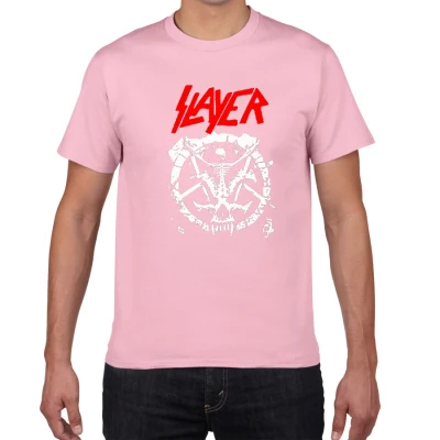 F347 pink Металлическая группа, Мужская футболка, the slayer, хлопок, уличная футболка, мужская панк одежда, летняя крутая футболка, homme, рок-Поп Футболка - Цвет: F347 pink