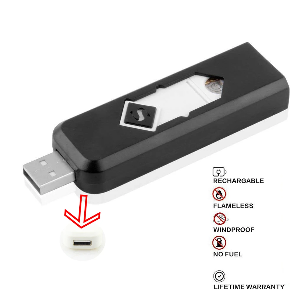 Ingelon USB перезаряжаемая ветрозащитная катушка тонкая Зажигалка гаджеты usb фонарь