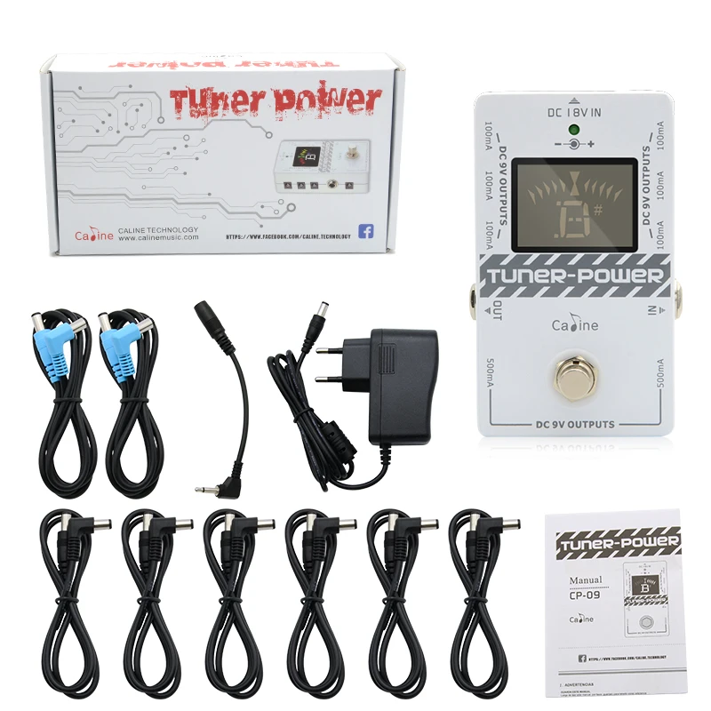 Caline CP-09 Многофункциональный 2-в-1 гитарный тюнер DC 9V педаль эффектов для электрогитары Мощность 8 solated Выход педаль адаптер cp09