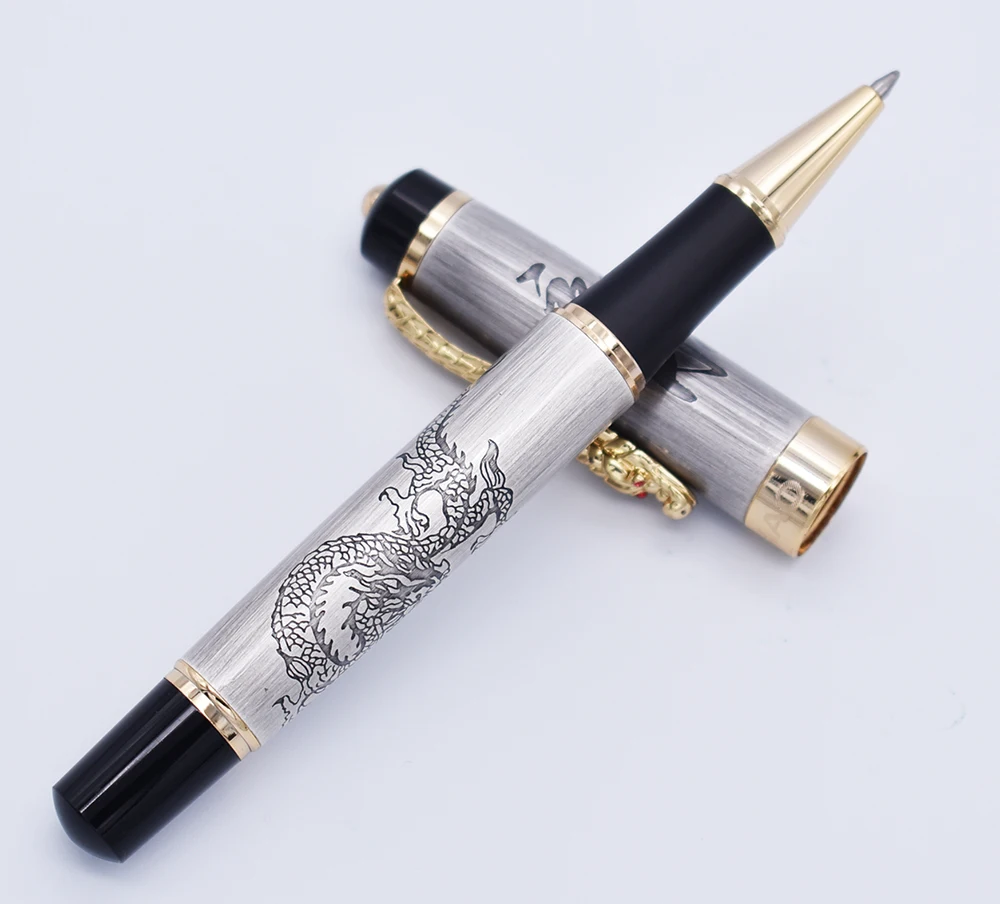 Винтажная Шариковая ручка Jinhao с чернилами наполнитель дракона серое письмо