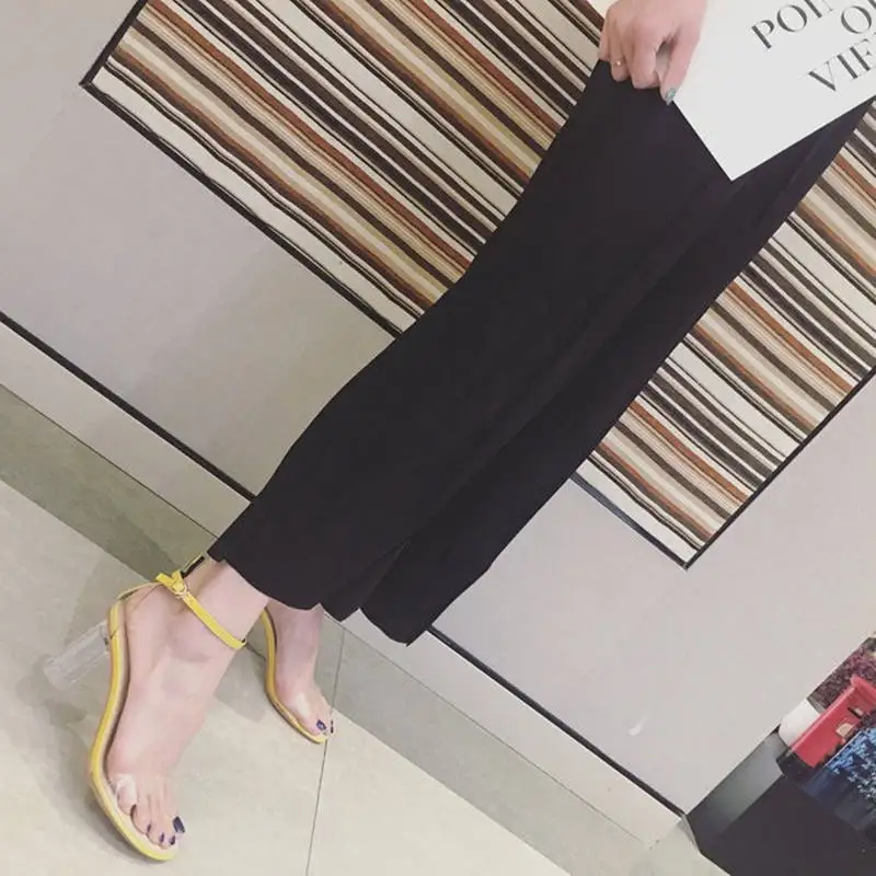 SMTZZJ 2019 5 cm 8 Women Crystal Sandals Shoes Ladies Fashion PU Clear Transparent Strappy Buckle High Heels | Обувь
