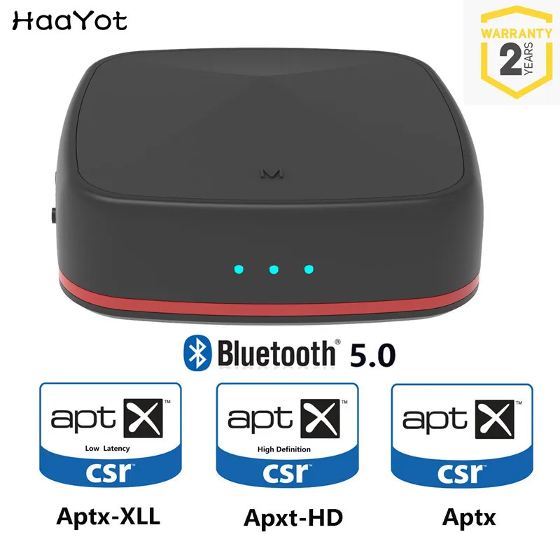 Bluetooth адаптер HAAYOT 5 0 Aptx HD передатчик аудиоприемник оптический Toslink/AUX/SPDIF для ТВ