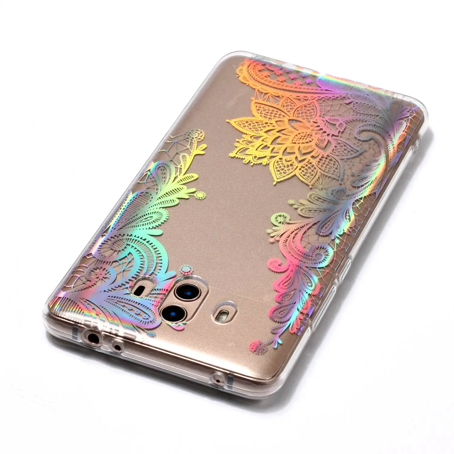 For Huawei Mate 10 Pro Case Soft transparent Colorful Laser Flowers Slim Protect Back Cover huawei mate lite nova 2i |