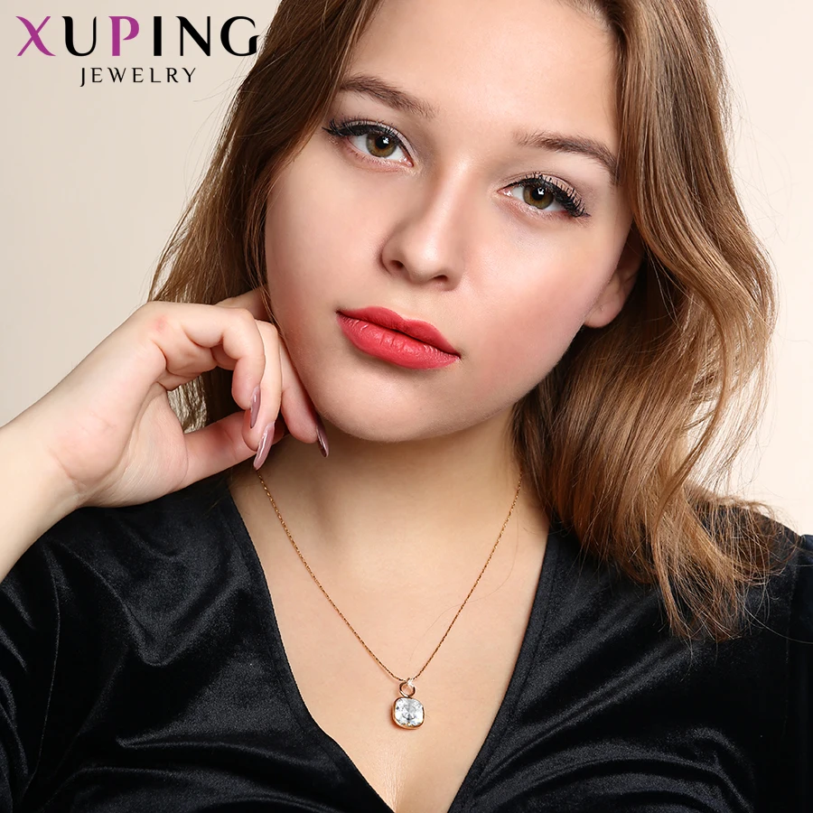 Xuping ювелирные изделия элегантное позолоченное ожерелье с кулоном и кристаллами