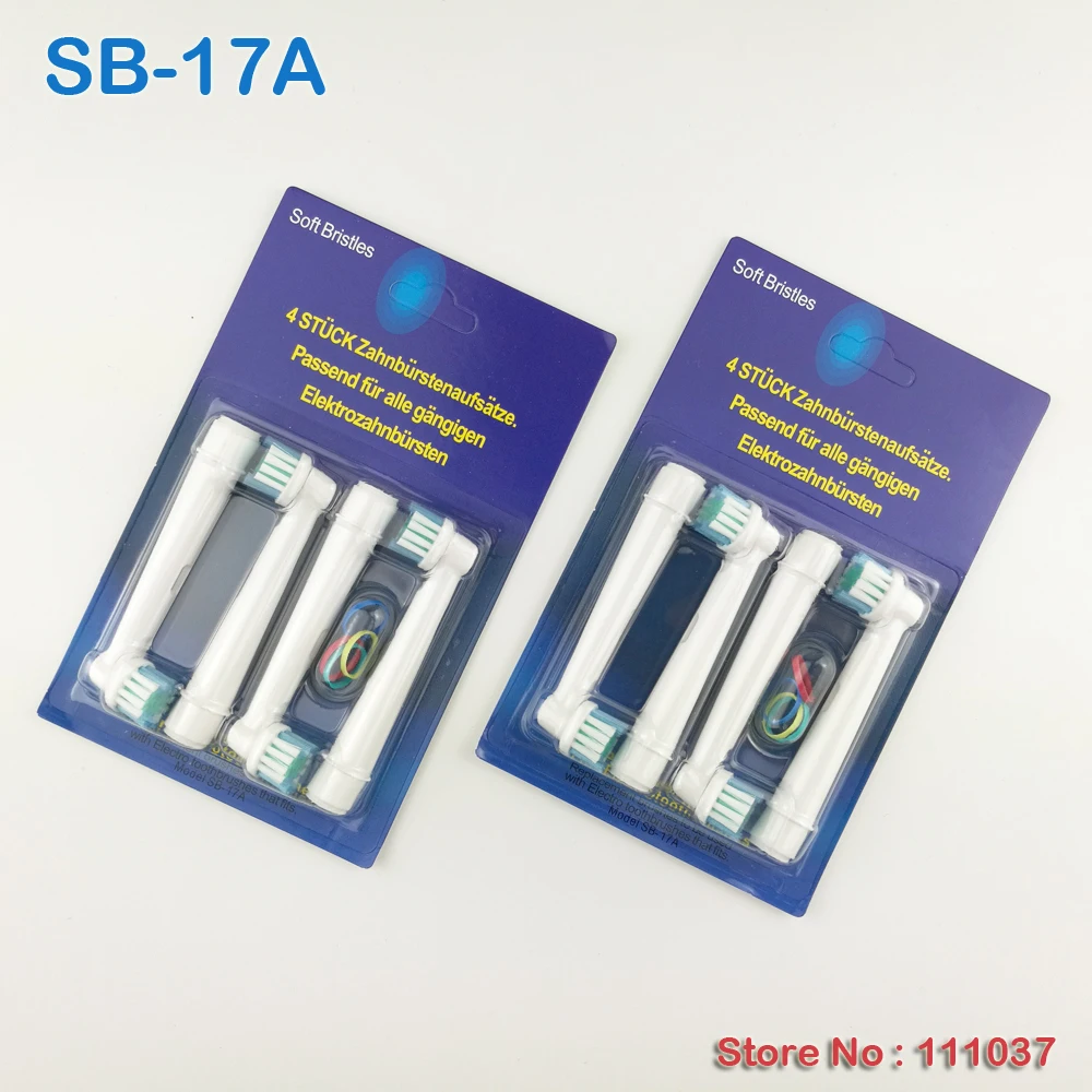 SB-17A EB17-4 Сменная головка электрической зубной щетки головки мягкие щетинки зубной щетки 400 шт./лот