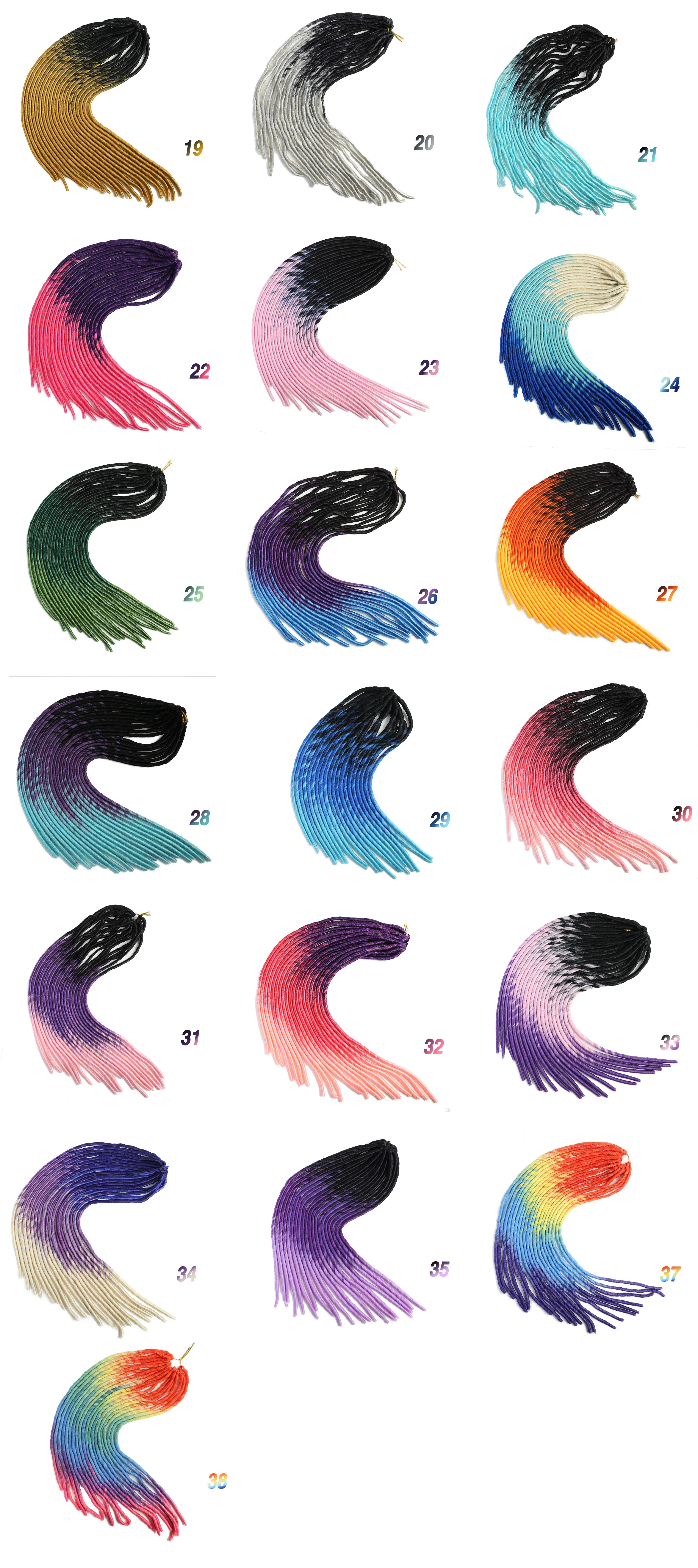 MUMUPI Faux Locs Ombre Senegalese Twist Hair Crochet Braids 22" 20 Strands/pack Synthetic Braiding Hair for Women Braiding Hair