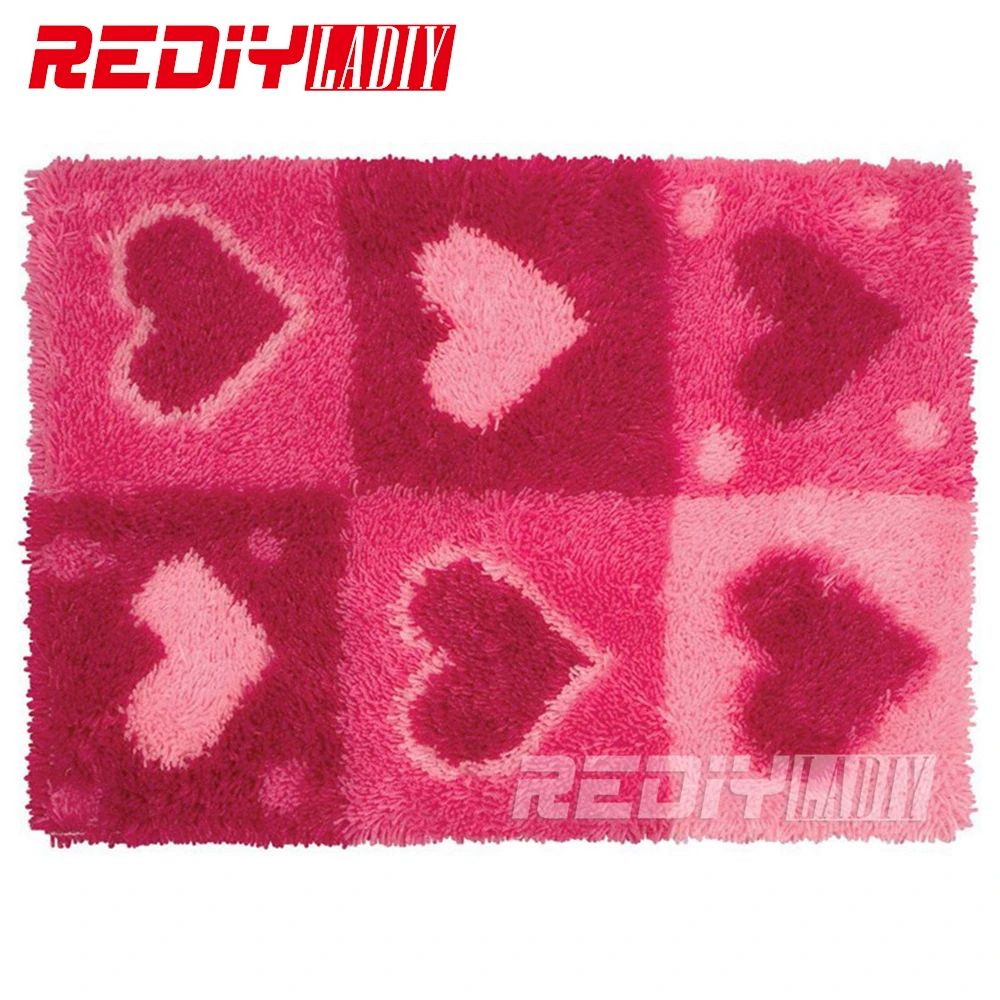 5D крючок с защелкой набор шесть красных сердец рукоделие незавершенный вязание