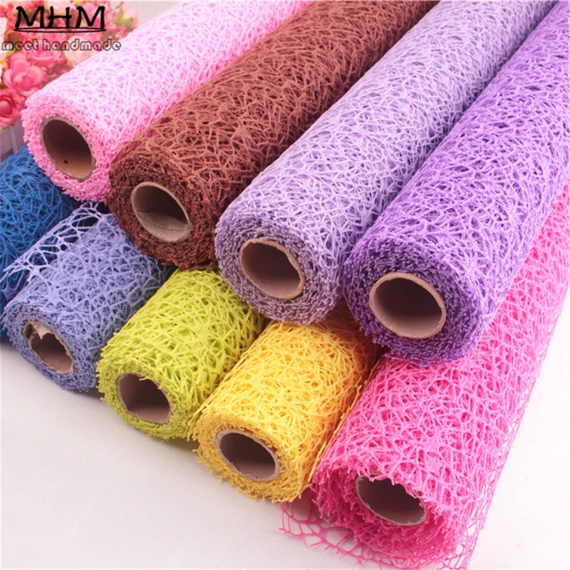 

5 Yard*50cm / Roll DIY Flower Gift Decoration Wrapping Packing Crepe Papers Mesh Floral Materials Jacquard Flowers Material