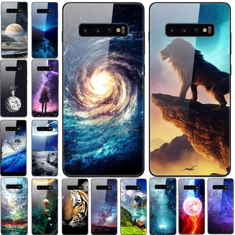 Чехол для samsung Galaxy S10 S10Plus, чехол из закаленного стекла для телефона, черный Чехол-бампер из ТПУ для samsung S10 Plus S10E S10+ s 10