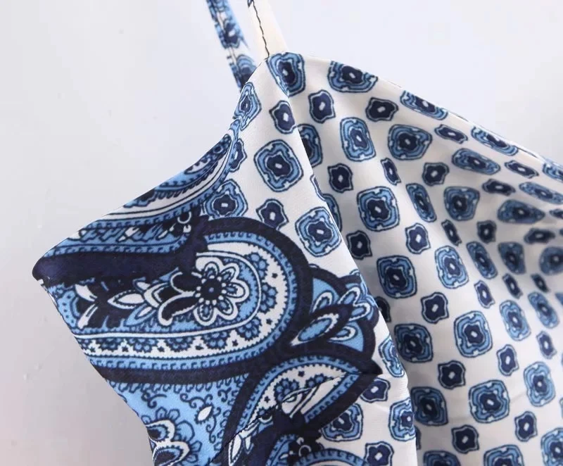 Boho Пейсли печати Топы женские летние топы без рукавов Спагетти ремни cami Рубашки повседневные с открытой спиной пляж шик Жилет тройники